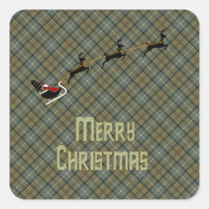 MacKellar Weathered Scottish Tartan Square Sticker