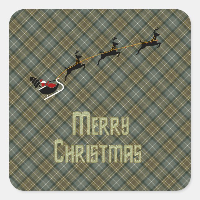 MacKellar Weathered Scottish Tartan Square Sticker (Front)