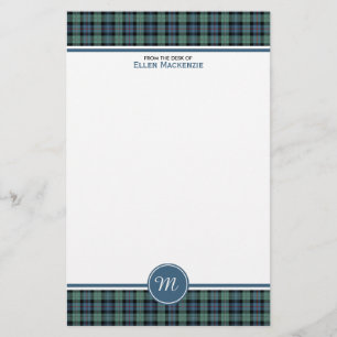 Mackenzie Clan Ancient Tartan Monogram Stationery