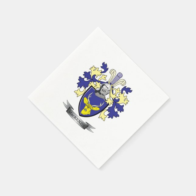 MacKenzie Family Crest Coat of Arms Napkin (Corner)