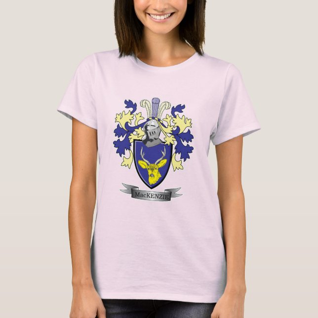 MacKenzie Family Crest Coat of Arms T-Shirt (Front)