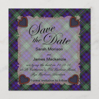 Mackenzie Scottish clan tartan - Plaid Save The Date