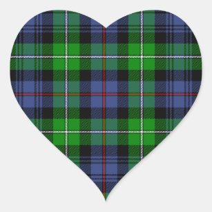 MacKenzie Tartan (aka Seaforth Highlanders Tartan) Heart Sticker
