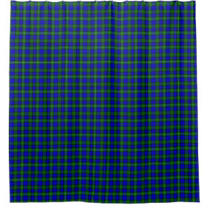 MacKenzie tartan blue green plaid Shower Curtain