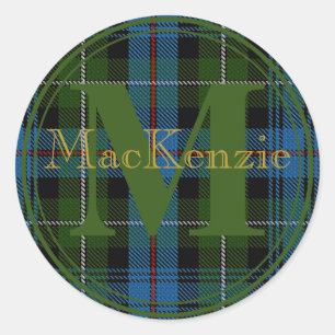 MacKenzie Tartan Gold Name-Initial Sticker Seal