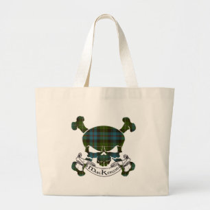 MacKenzie Tartan Skull Large Tote Bag