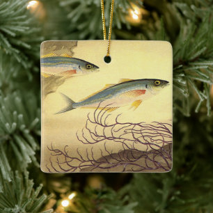 Mackerel Fish Swimming in the Ocean Ceramic Ornament