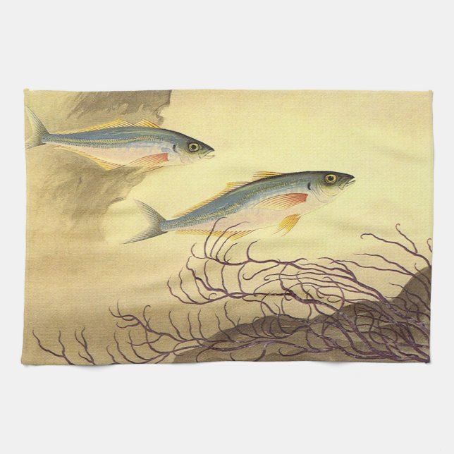 Mackerel Fish Swimming in the Ocean Tea Towel (Horizontal)