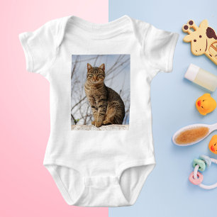 Mackerel Tabby Cat Baby Bodysuit