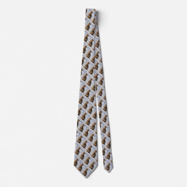 Mackerel Tabby Cat Tie (Front)