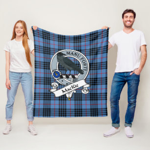 MacKie Blue Clan Badge Tartan Plaid Fleece Blanket
