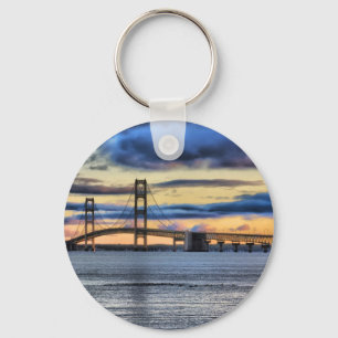 Mackinac  Bridge 1155 Blue Key Ring