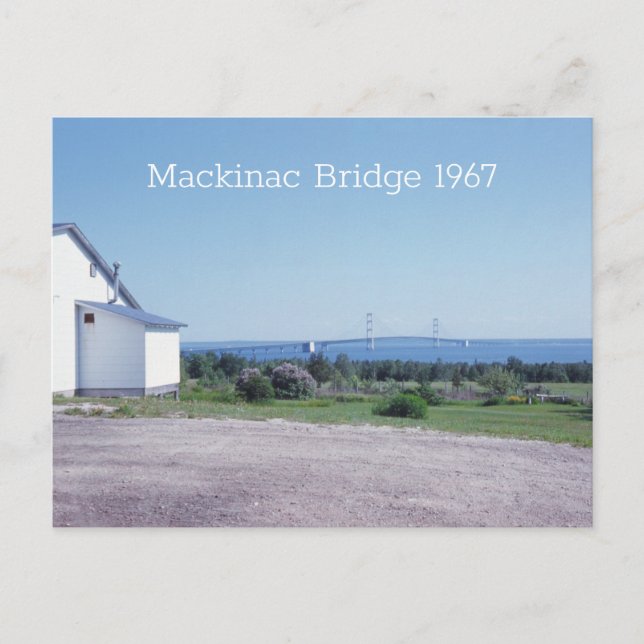 Mackinac Bridge 1967 Retro Postcard (Front)