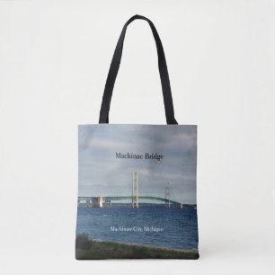 Mackinac Bridge all over tote bag