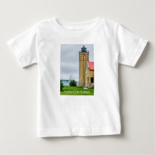 Mackinac Bridge and Lighthouse Baby T-Shirt