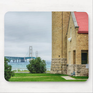 Mackinac Bridge and Lighthouse Mouse Pad