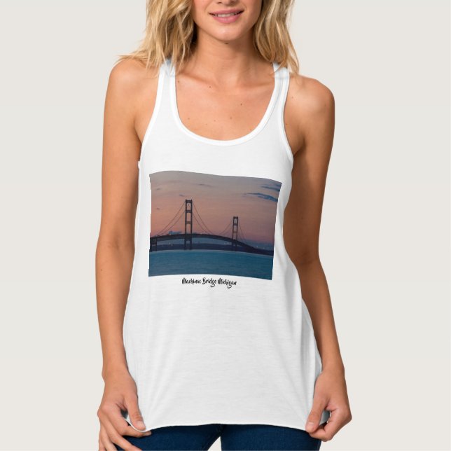 Mackinac Bridge At Dusk Tank Top (Front)