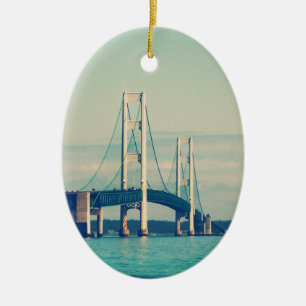 Mackinac Bridge Ceramic Tree Decoration