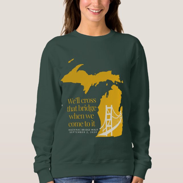 Mackinac Bridge dark sweatshirt - yellow (Front)