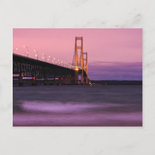 Mackinac Bridge Dusk Postcard