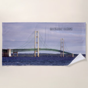 Mackinac Bridge Mackinaw City beach towel