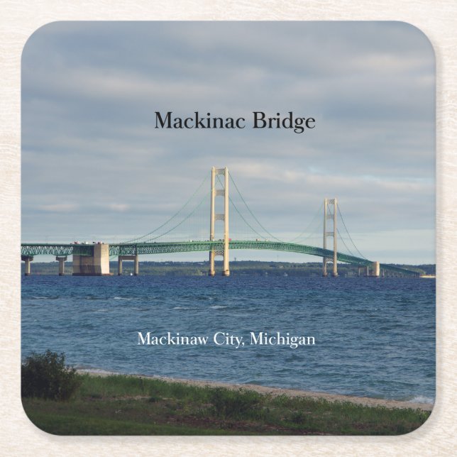 Mackinac Bridge Mackinaw city paper coaster (Front)