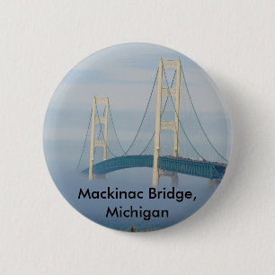 Mackinac Bridge, Michigan 6 Cm Round Badge