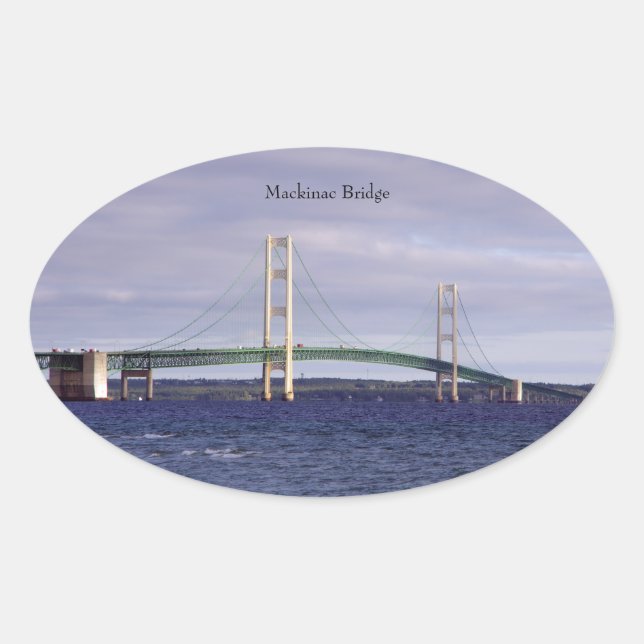 Mackinac Bridge rectangle or oval Sticker (Front)
