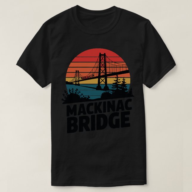 Mackinac Bridge Retro TShirt (Design Front)