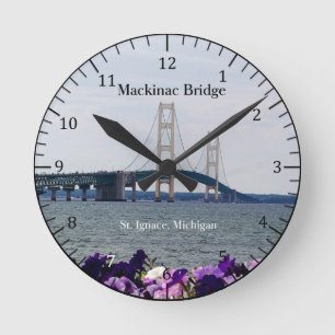 Mackinac Bridge spring St. Ignace clock