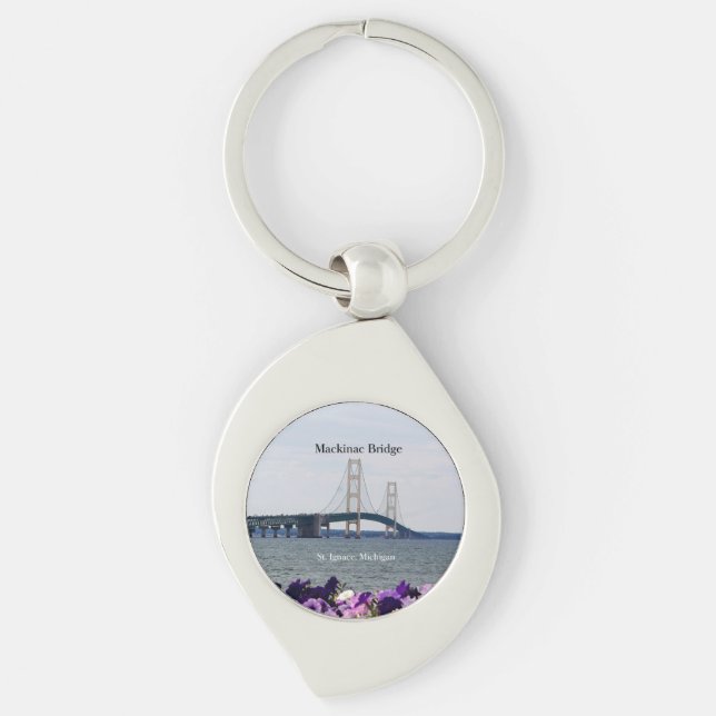 Mackinac Bridge St. Ignace metal key chain (Front)