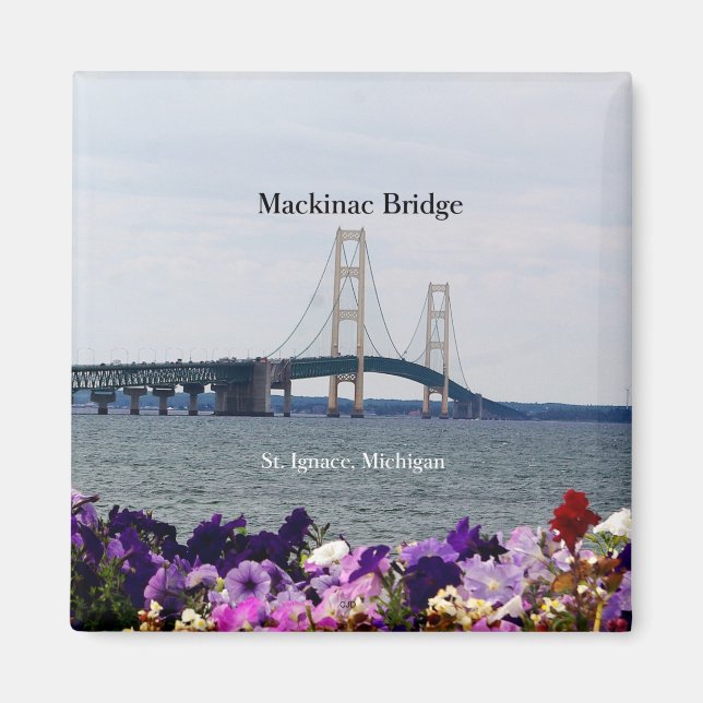 Mackinac Bridge St. Ignace spring magnet (Front)