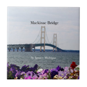 Mackinac Bridge St. Ignace spring tile