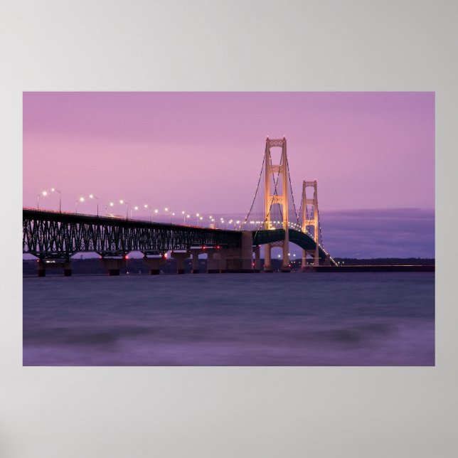 Mackinac Bridge Sunset Poster (Front)