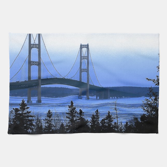 Mackinac Bridge Tea Towel (Horizontal)