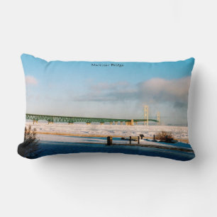 Mackinac Bridge winter Lumbar Cushion