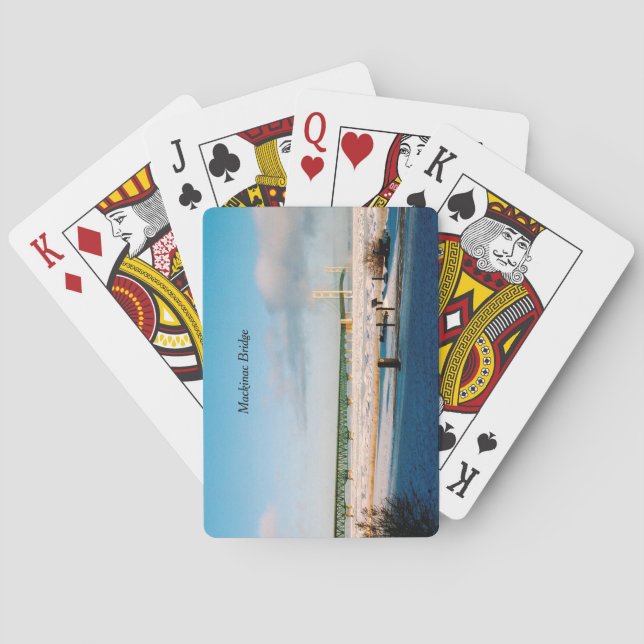 Mackinac Bridge winter playing cards (Back)