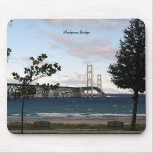 Mackinac Bridge with trees mousepad