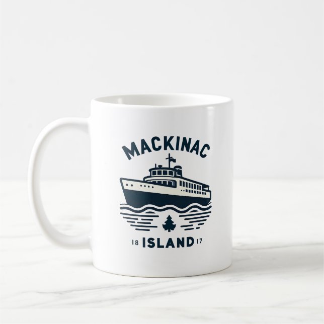 Mackinac Island 1817 Vacation Michigan Coffee Mug (Left)