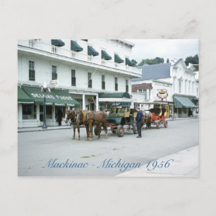 Mackinac Island 1956 Michigan Fudge Shop Postcard