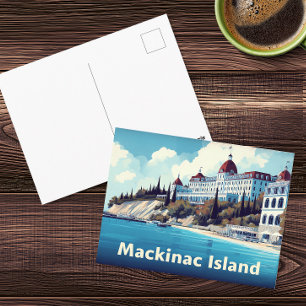 Mackinac Island Grand Hotel Vintage Travel Postcard