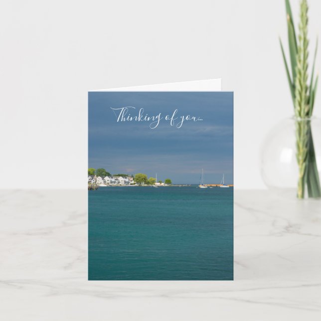 Mackinac Island Harbour Thinking Of You Card (Front)