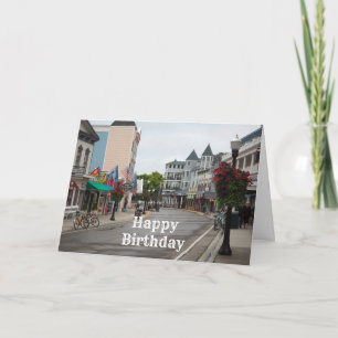 Mackinac Island Main Street Birthday Card