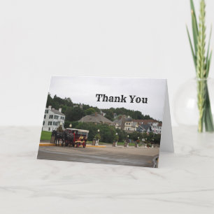 Mackinac Island Main Street Buggy Thank You Card