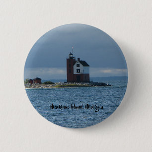 Mackinac Island, Michigan lighthouse button