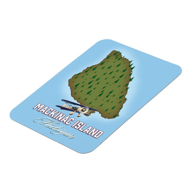 Mackinac Island Michigan map Magnet (Left Side)