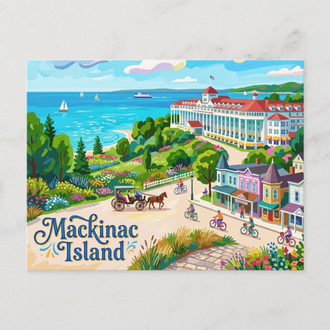 Mackinac Island Michigan Postcard (Front)