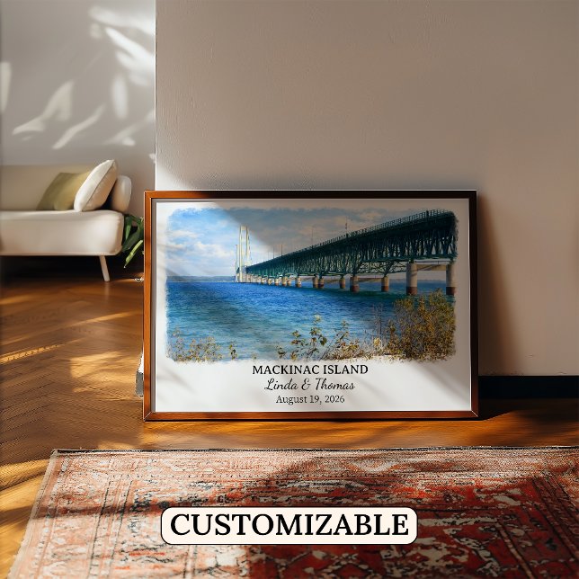 Mackinac Island Michigan Poster, Watercolor, Custo Poster (Creator Uploaded)