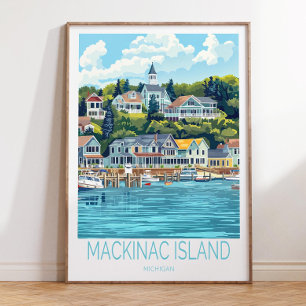 Mackinac Island Michigan Travel Poster, Mackinac Poster