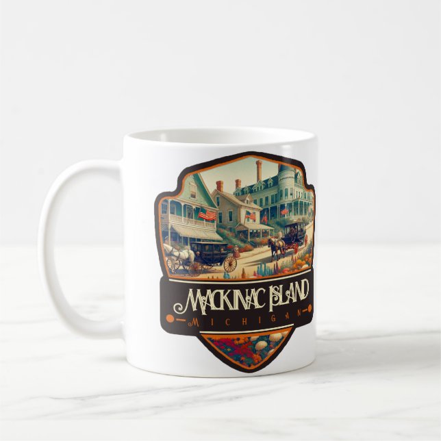 Mackinac Island, Michigan | Vintage Coffee Mug (Left)